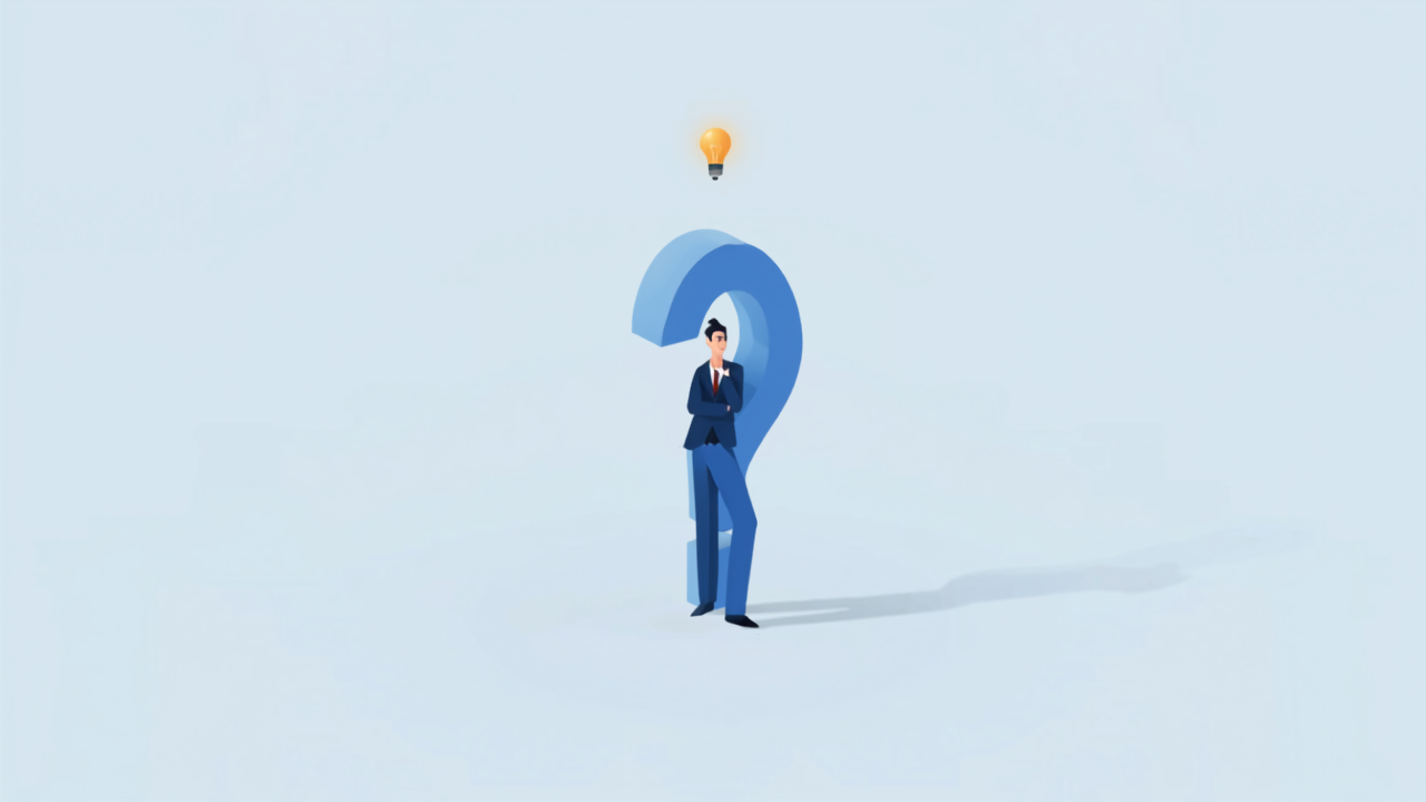 SEO業者が必要かを考える経営者のイラスト