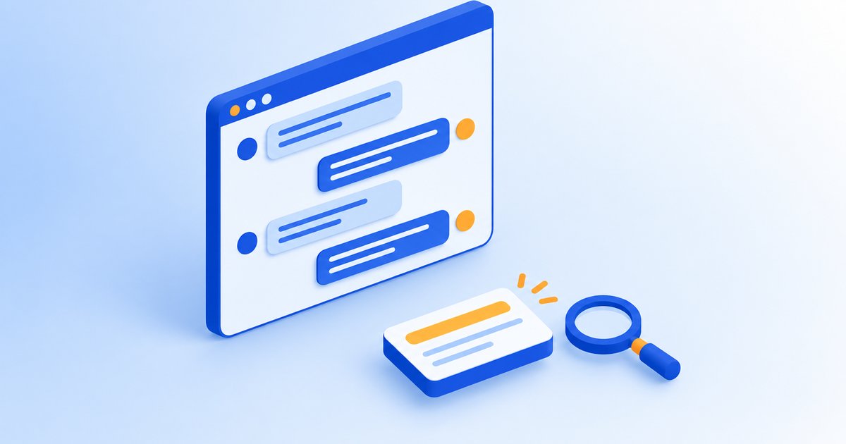 チャット画面の回答と、別枠で表示される広告カードのイメージ
