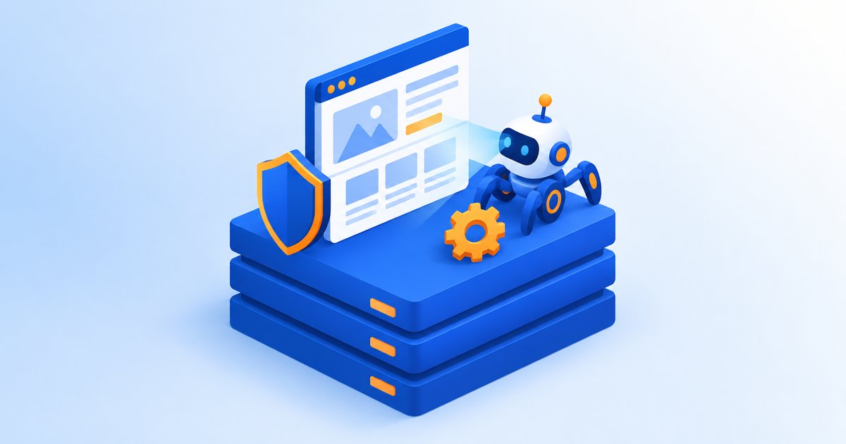 積み重なった土台とクローラーが読み取るWebページのイメージ